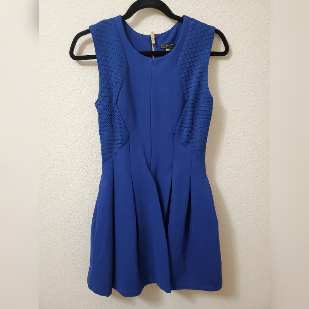 BCBGmaxazria Blue Pleated Dress
